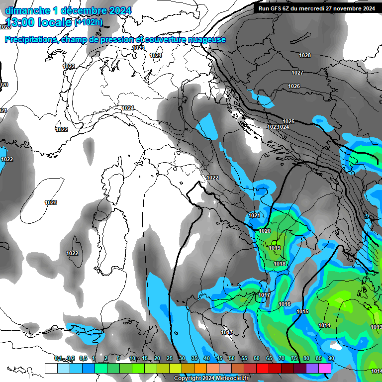 Modele GFS - Carte prvisions 