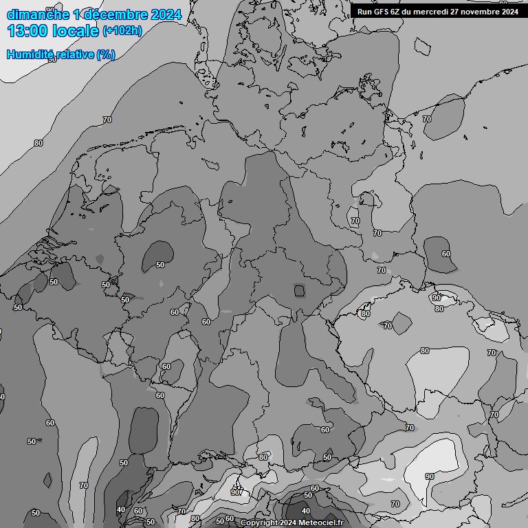 Modele GFS - Carte prvisions 