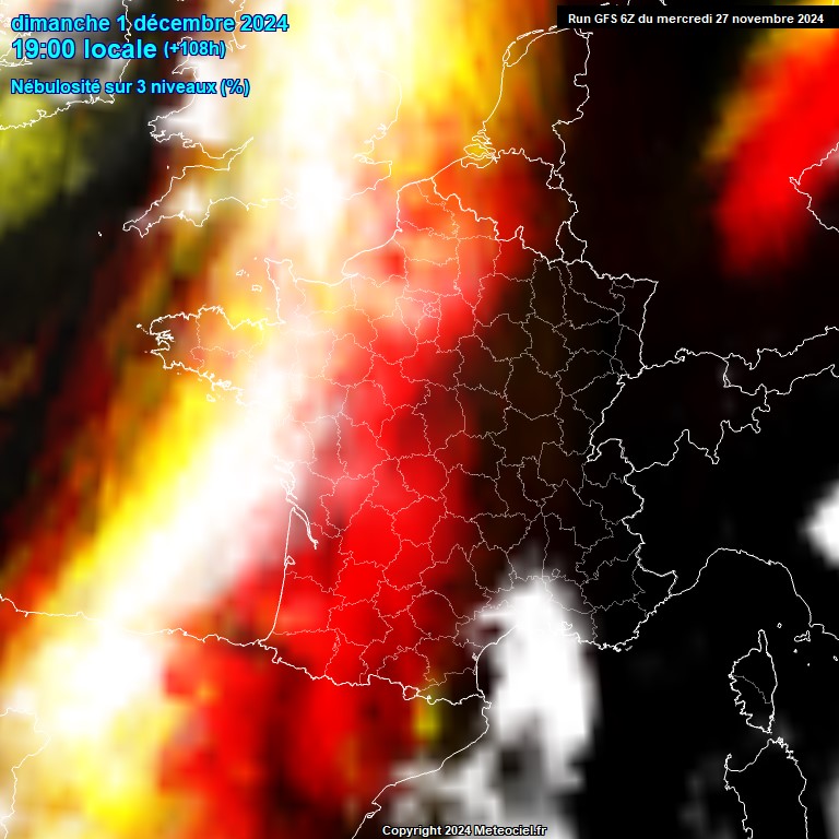 Modele GFS - Carte prvisions 