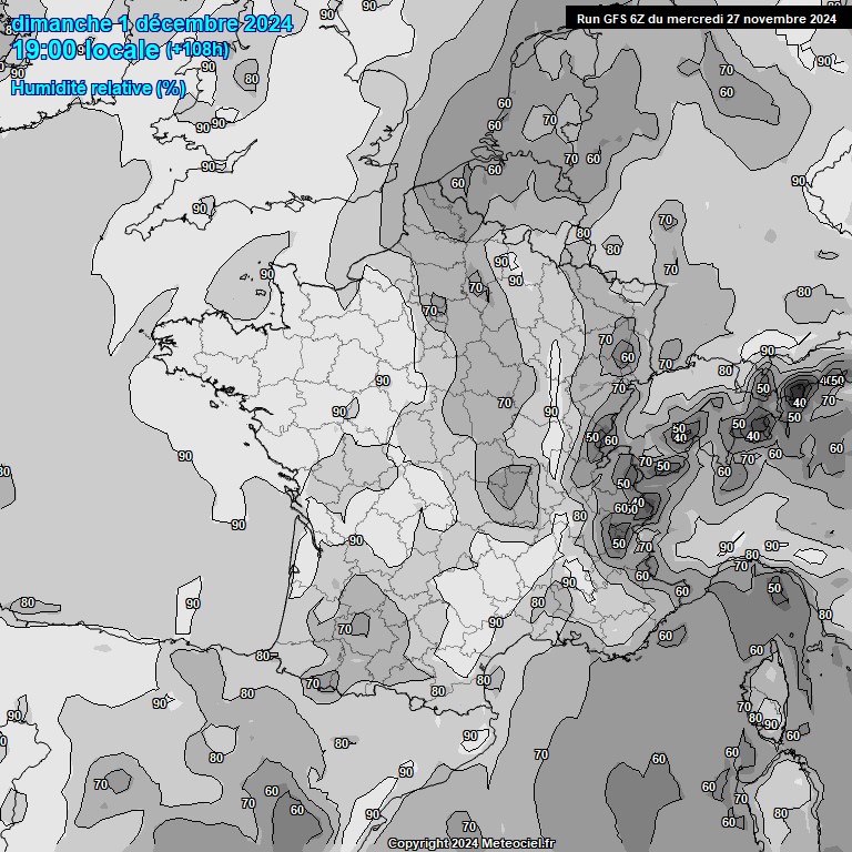 Modele GFS - Carte prvisions 