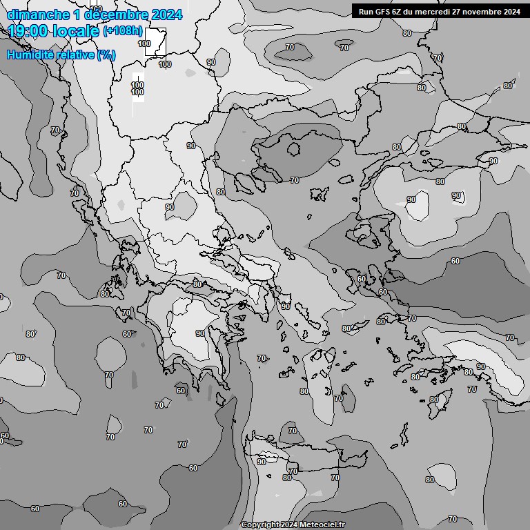 Modele GFS - Carte prvisions 