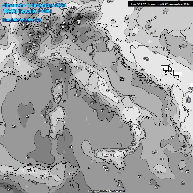 Modele GFS - Carte prvisions 