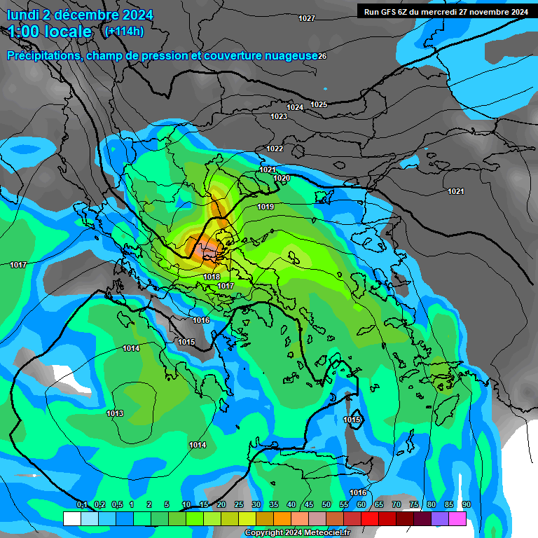 Modele GFS - Carte prvisions 