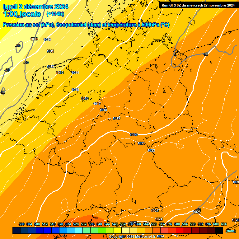 Modele GFS - Carte prvisions 