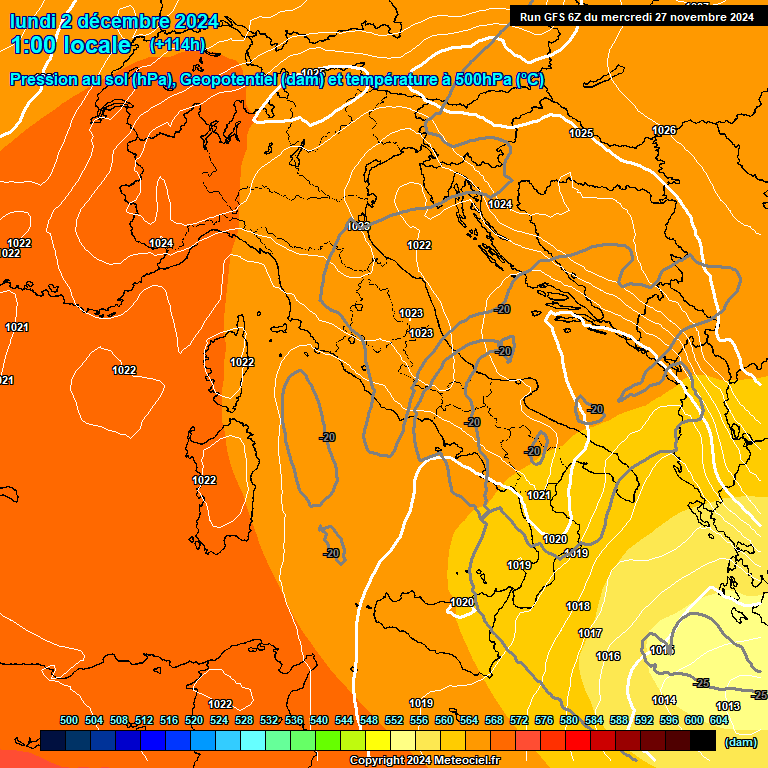 Modele GFS - Carte prvisions 