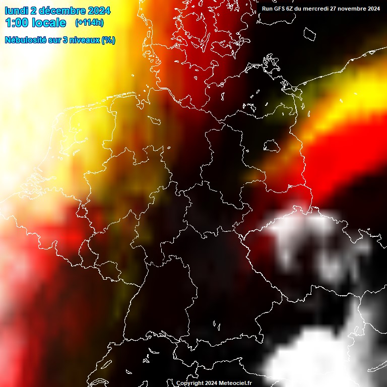 Modele GFS - Carte prvisions 