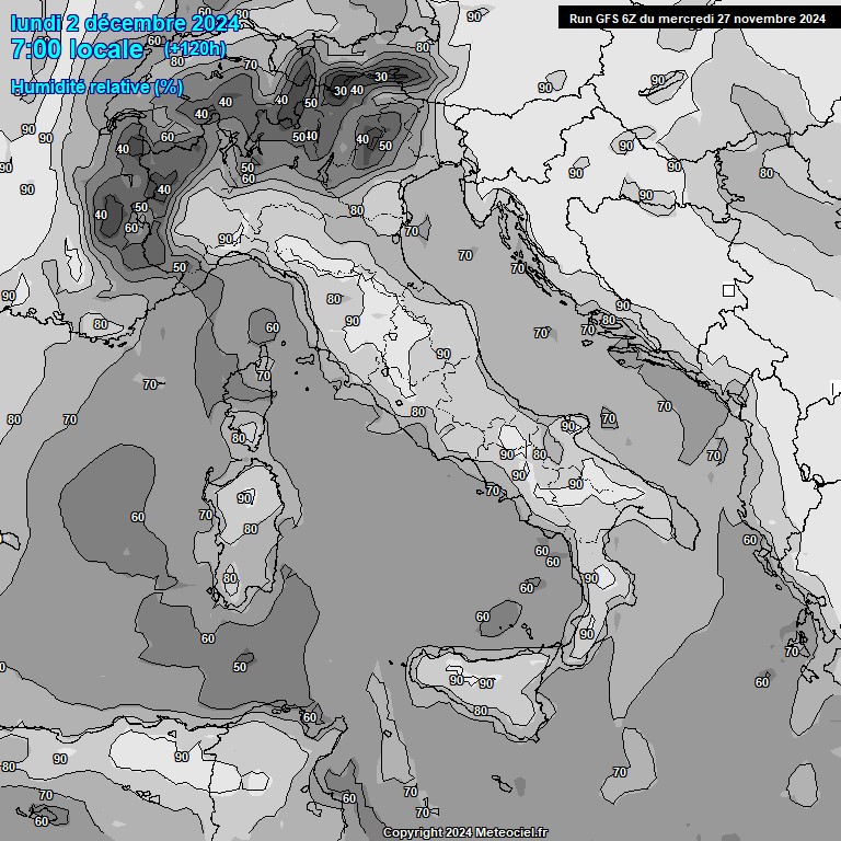 Modele GFS - Carte prvisions 