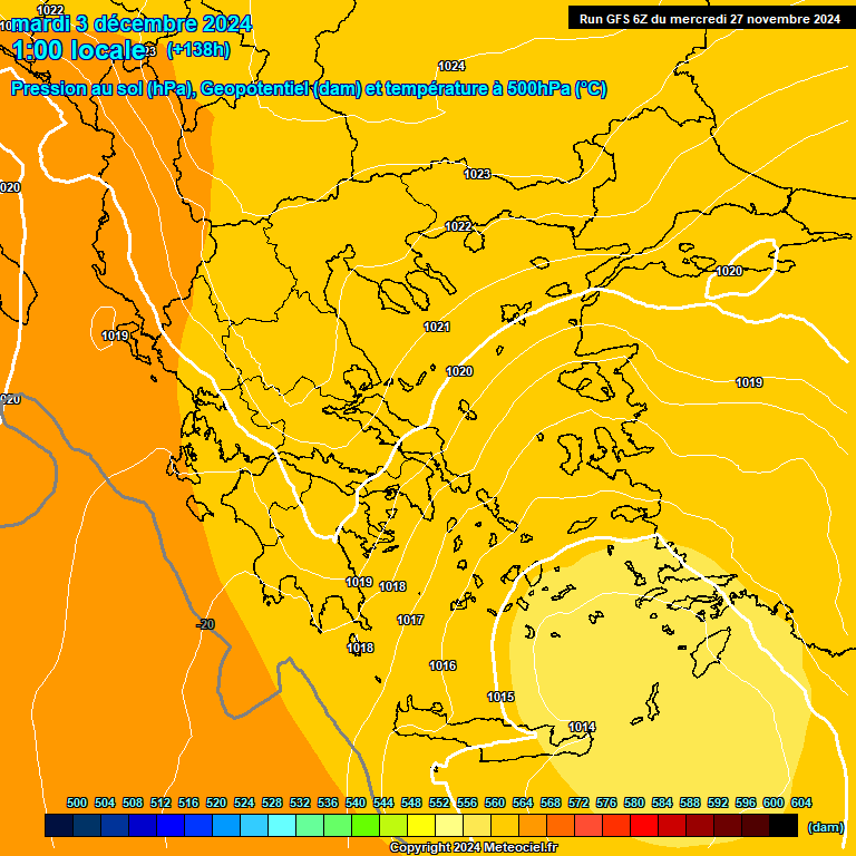 Modele GFS - Carte prvisions 