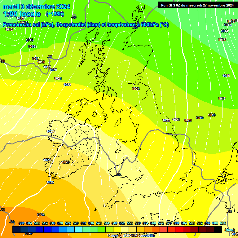 Modele GFS - Carte prvisions 