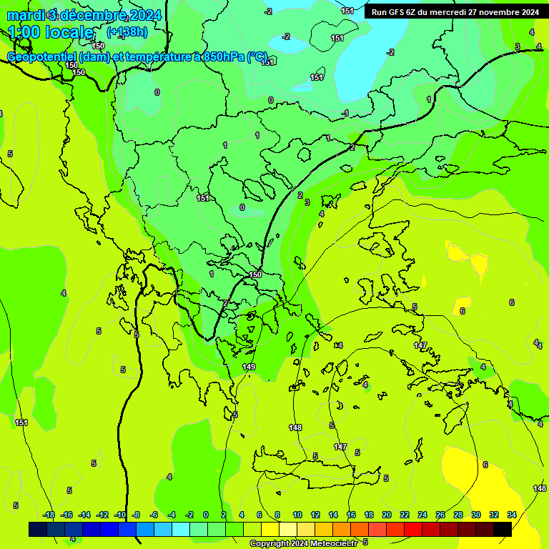 Modele GFS - Carte prvisions 