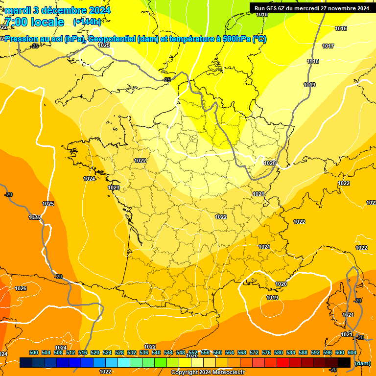 Modele GFS - Carte prvisions 