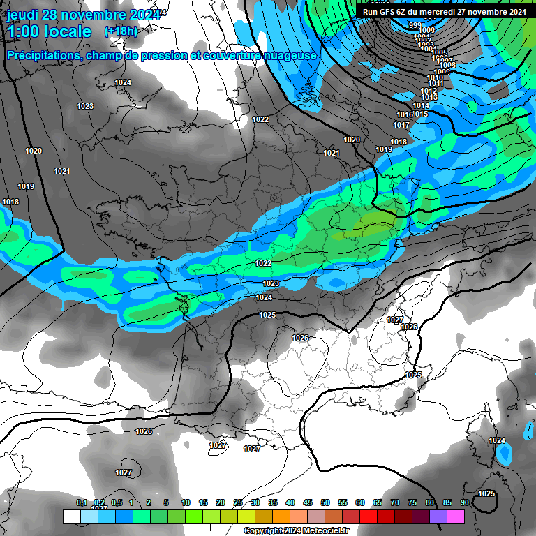 Modele GFS - Carte prvisions 