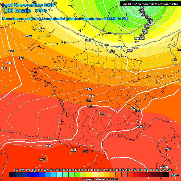 Modele GFS - Carte prvisions 