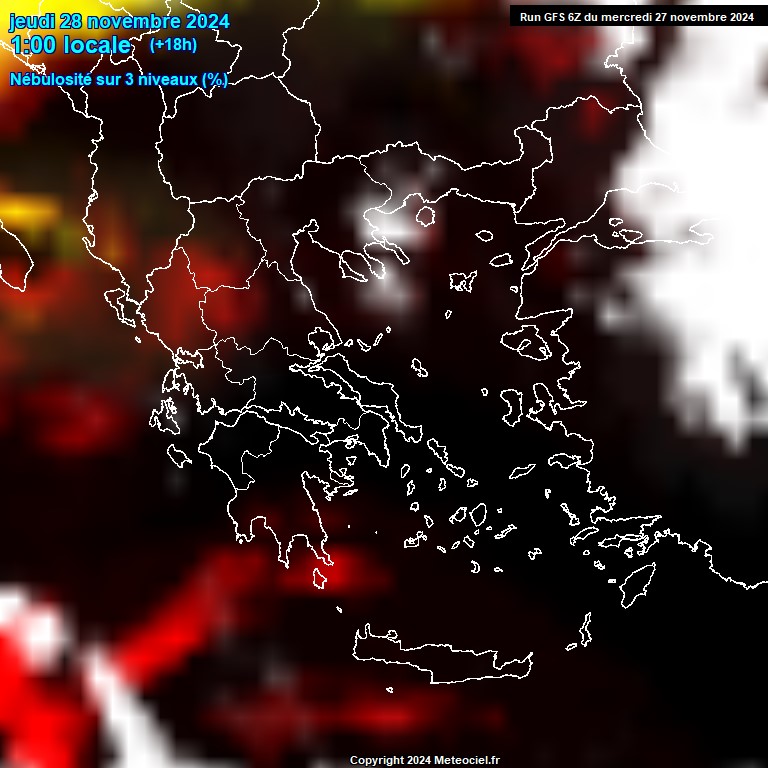 Modele GFS - Carte prvisions 