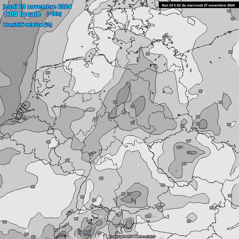 Modele GFS - Carte prvisions 