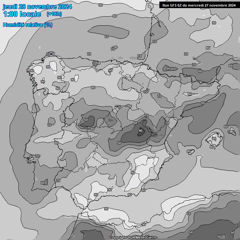 Modele GFS - Carte prvisions 