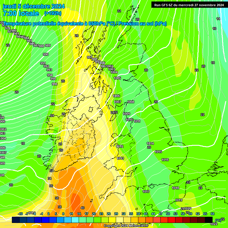 Modele GFS - Carte prvisions 