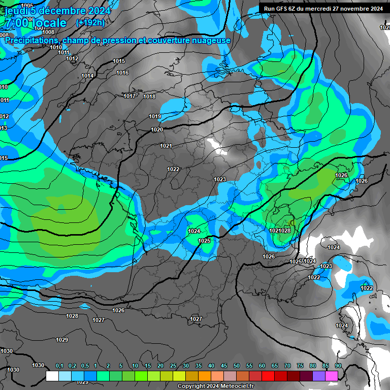 Modele GFS - Carte prvisions 