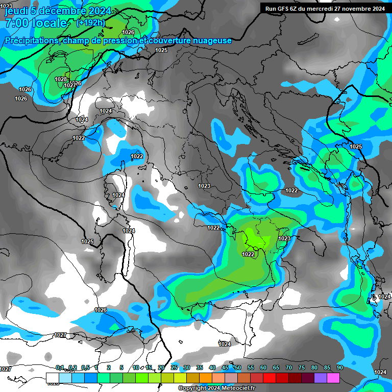 Modele GFS - Carte prvisions 