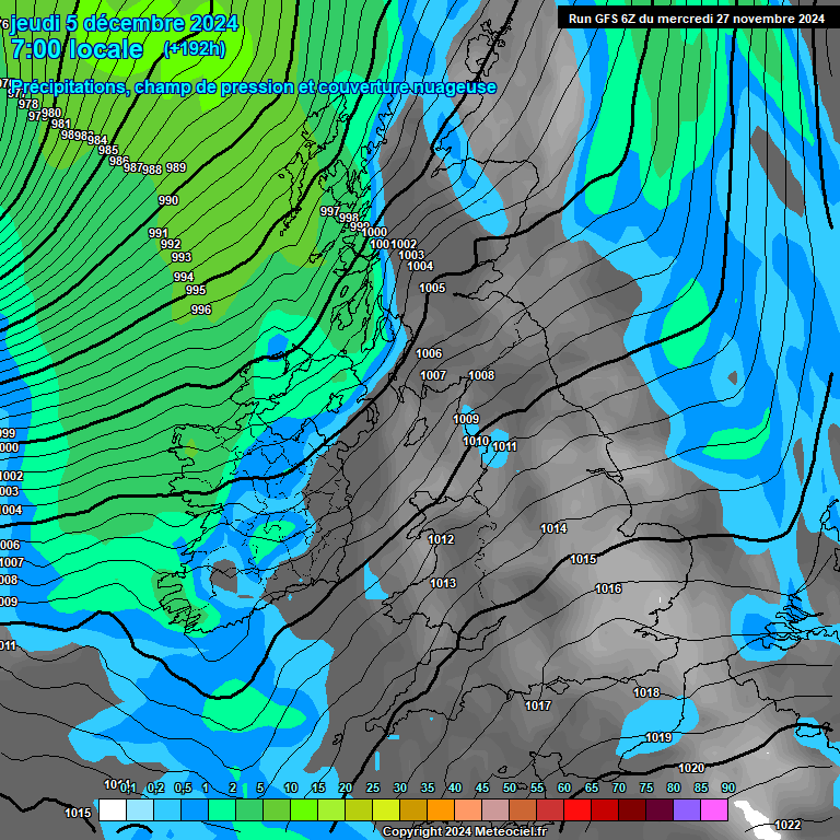 Modele GFS - Carte prvisions 