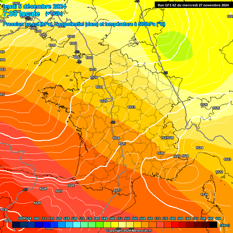 Modele GFS - Carte prvisions 