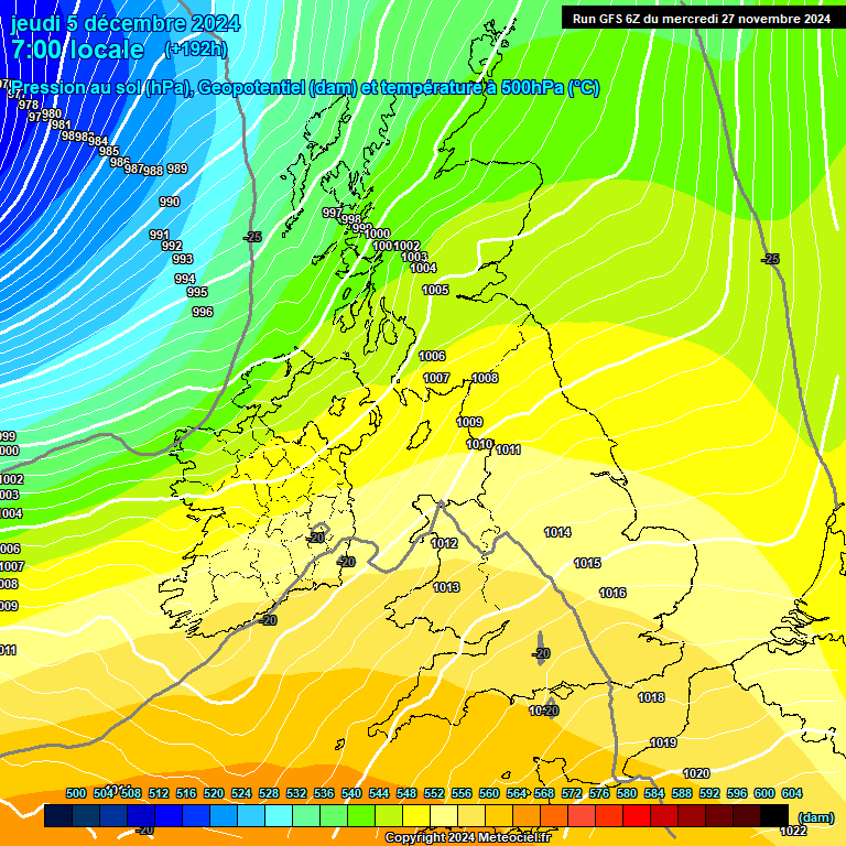 Modele GFS - Carte prvisions 