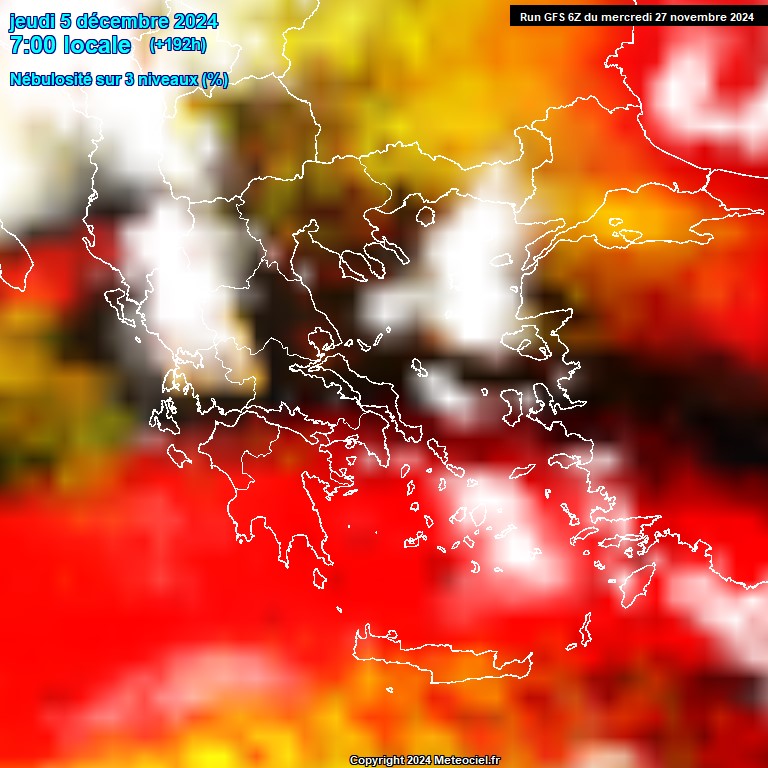 Modele GFS - Carte prvisions 