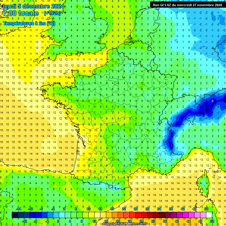 Modele GFS - Carte prvisions 