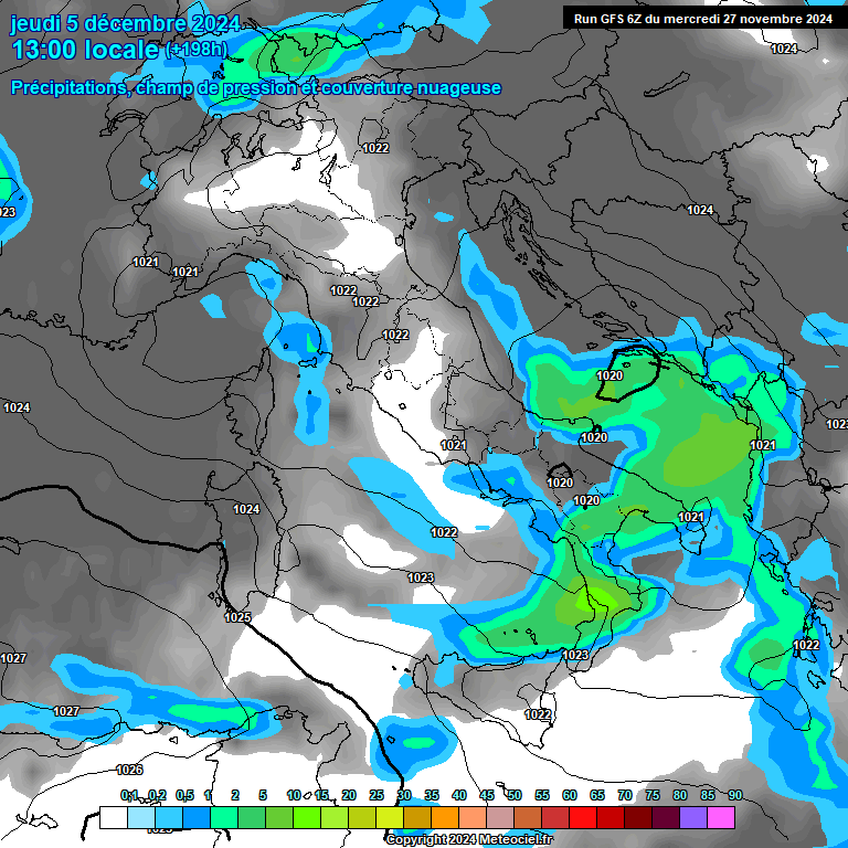 Modele GFS - Carte prvisions 