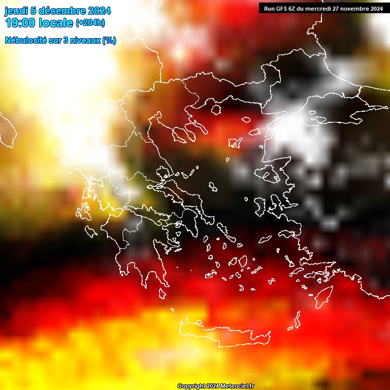 Modele GFS - Carte prvisions 