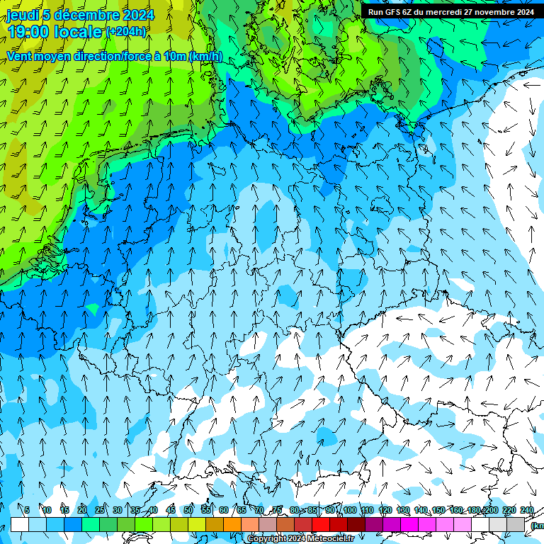 Modele GFS - Carte prvisions 