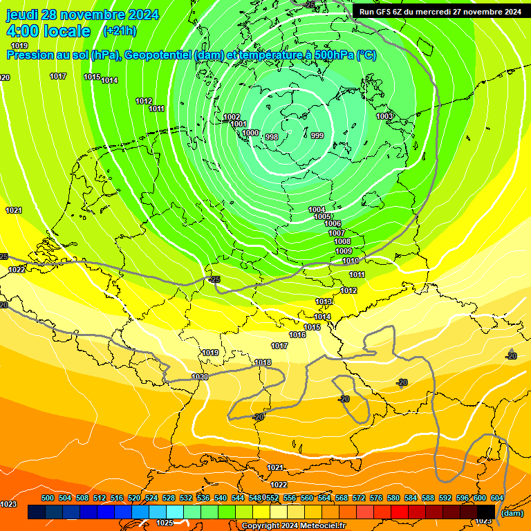 Modele GFS - Carte prvisions 