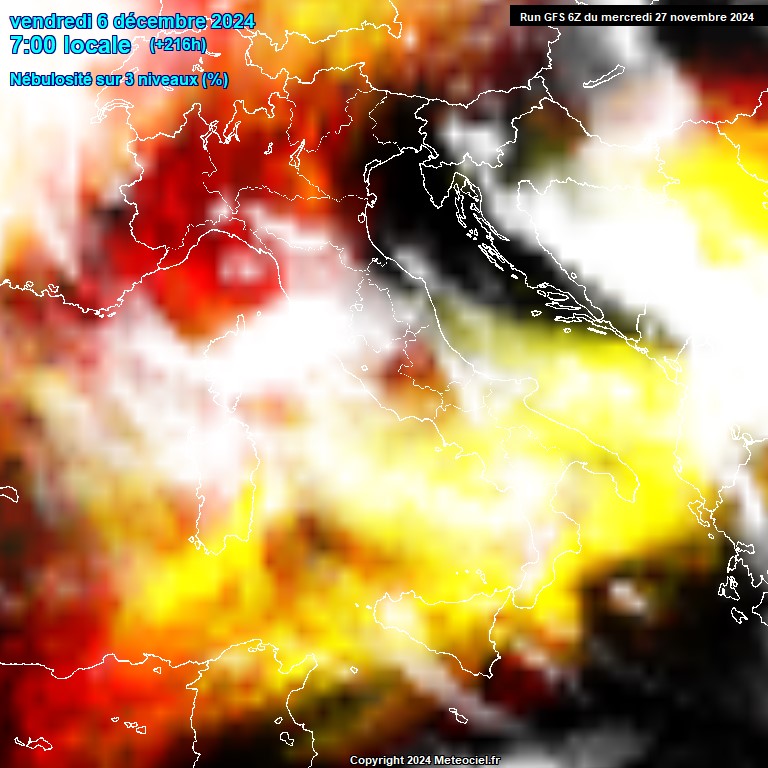 Modele GFS - Carte prvisions 