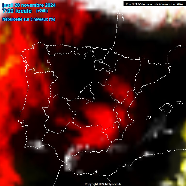 Modele GFS - Carte prvisions 