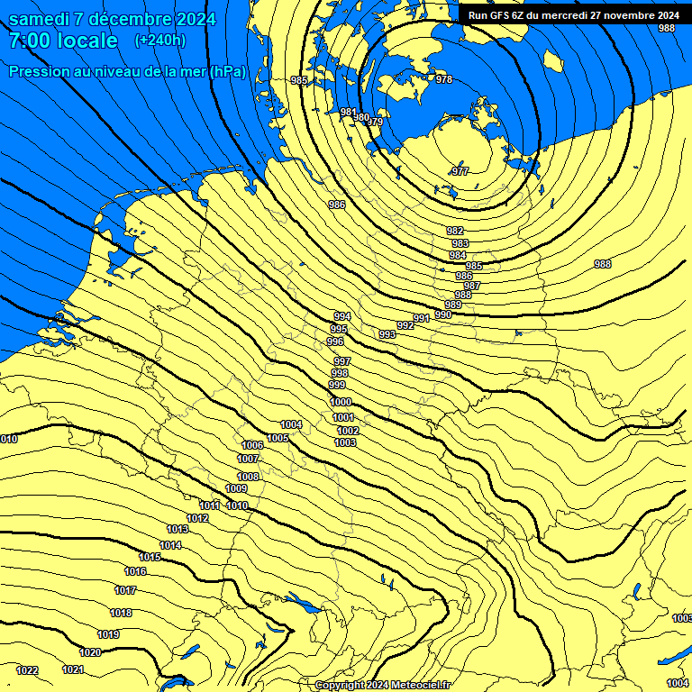 Modele GFS - Carte prvisions 