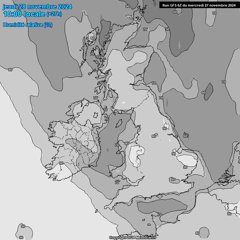 Modele GFS - Carte prvisions 