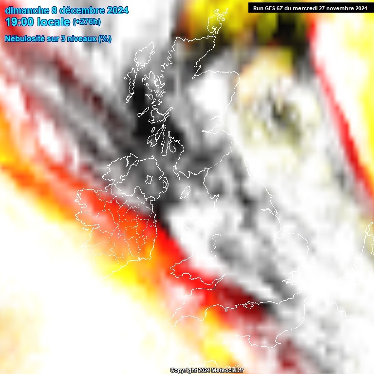 Modele GFS - Carte prvisions 