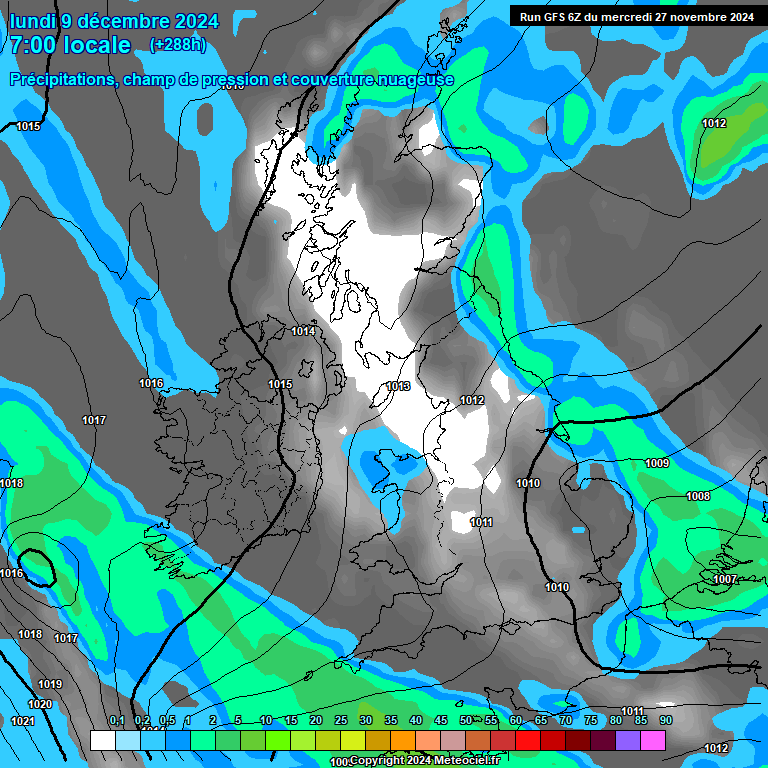 Modele GFS - Carte prvisions 