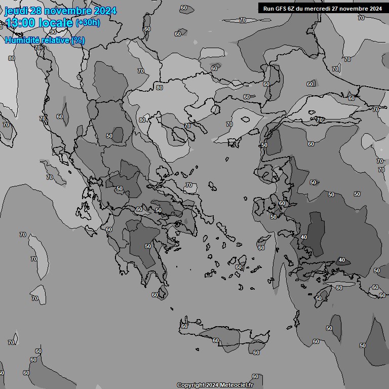 Modele GFS - Carte prvisions 