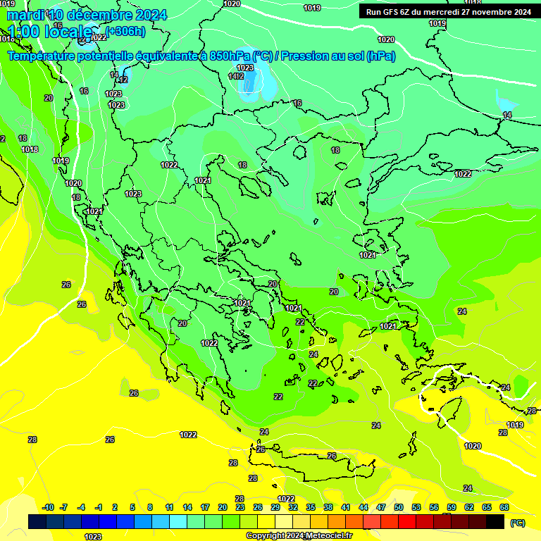 Modele GFS - Carte prvisions 