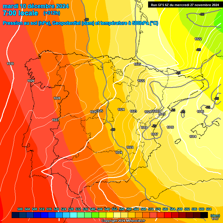 Modele GFS - Carte prvisions 