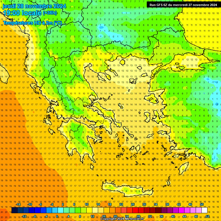 Modele GFS - Carte prvisions 