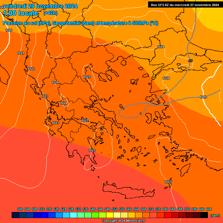 Modele GFS - Carte prvisions 