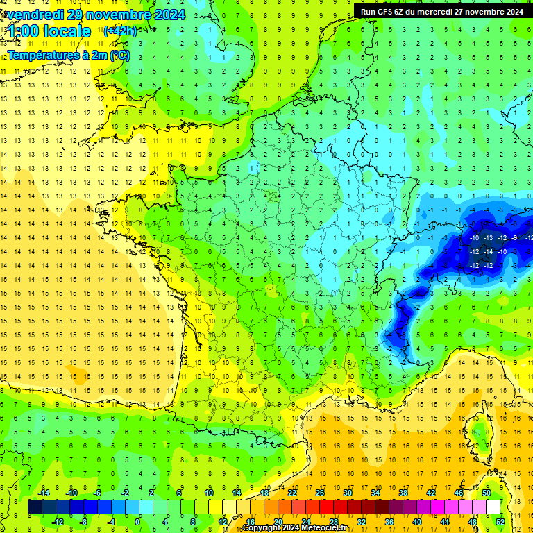 Modele GFS - Carte prvisions 