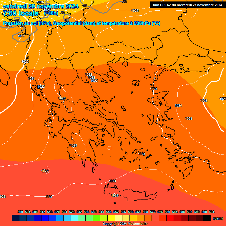 Modele GFS - Carte prvisions 