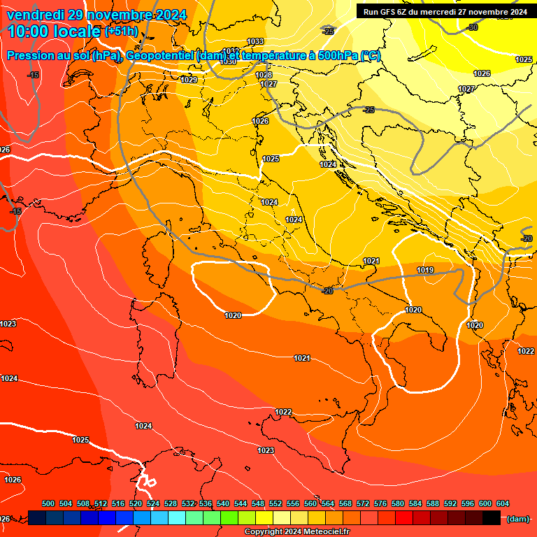 Modele GFS - Carte prvisions 