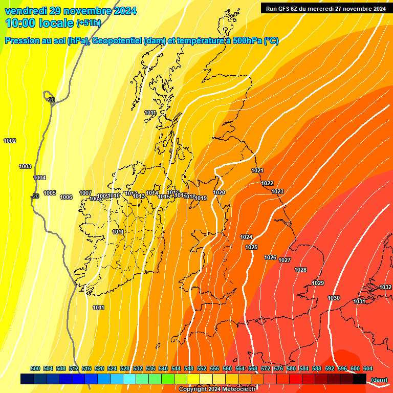 Modele GFS - Carte prvisions 