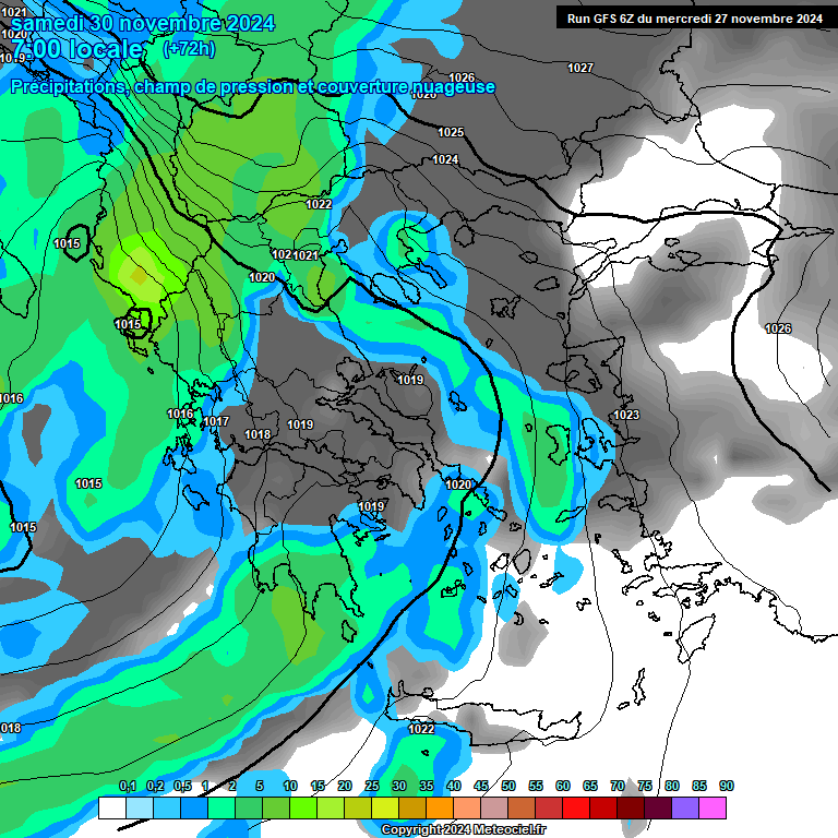 Modele GFS - Carte prvisions 