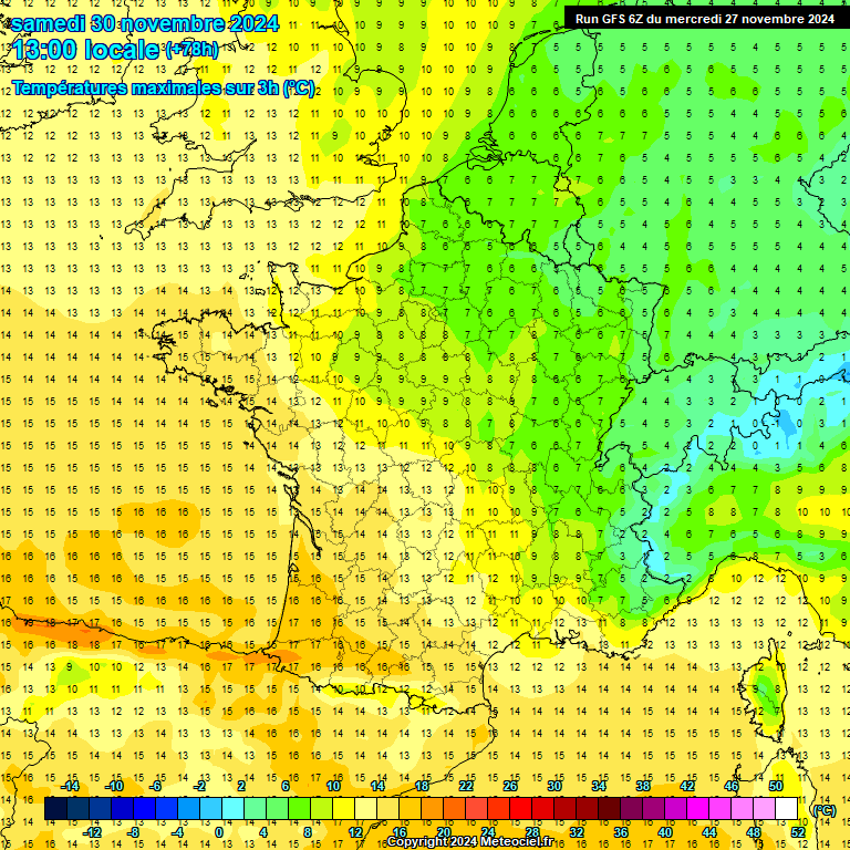 Modele GFS - Carte prvisions 