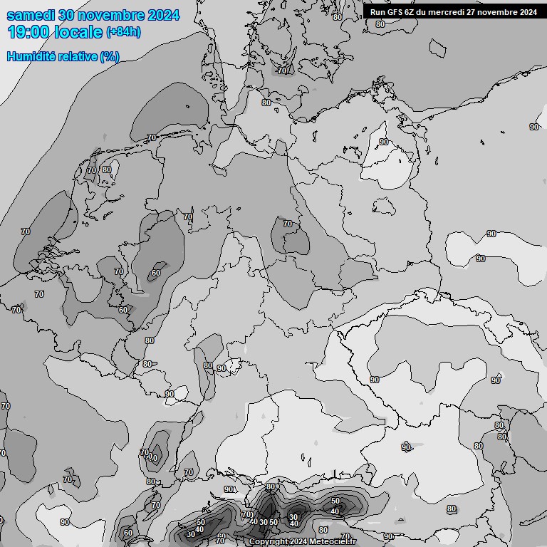 Modele GFS - Carte prvisions 